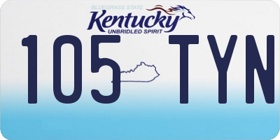 KY license plate 105TYN