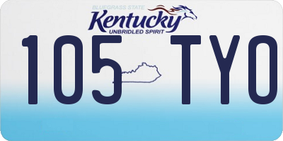 KY license plate 105TYO