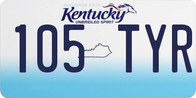 KY license plate 105TYR