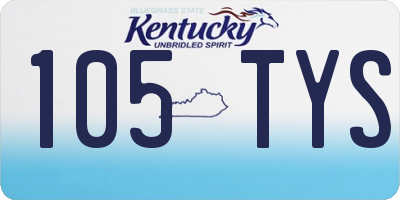 KY license plate 105TYS