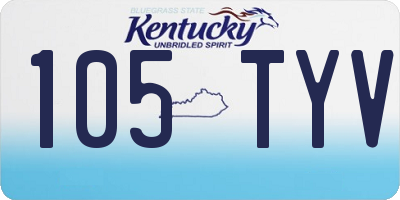 KY license plate 105TYV