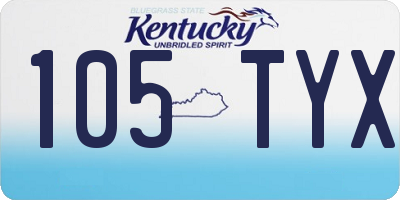 KY license plate 105TYX