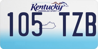 KY license plate 105TZB