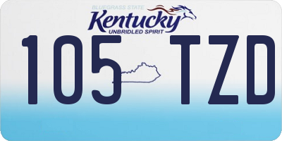KY license plate 105TZD