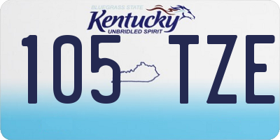 KY license plate 105TZE