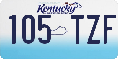 KY license plate 105TZF