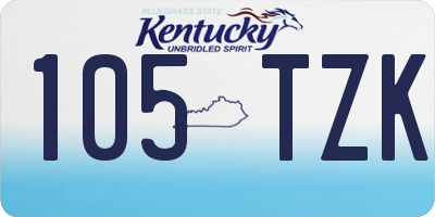 KY license plate 105TZK