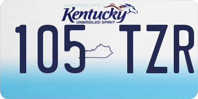 KY license plate 105TZR