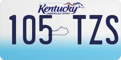 KY license plate 105TZS