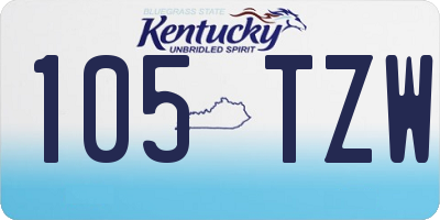 KY license plate 105TZW