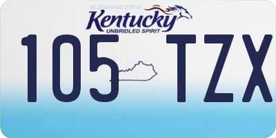 KY license plate 105TZX