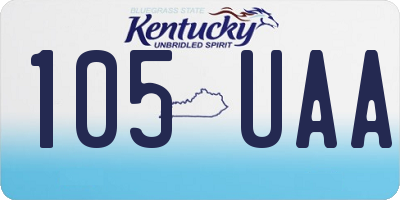 KY license plate 105UAA