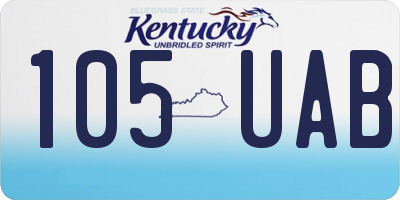 KY license plate 105UAB