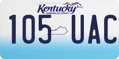 KY license plate 105UAC