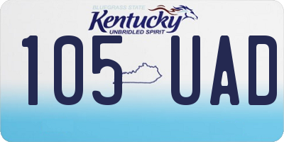 KY license plate 105UAD