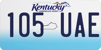 KY license plate 105UAE