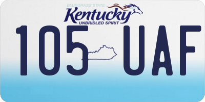 KY license plate 105UAF