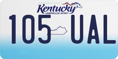 KY license plate 105UAL