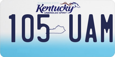 KY license plate 105UAM