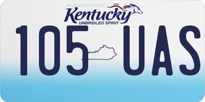 KY license plate 105UAS