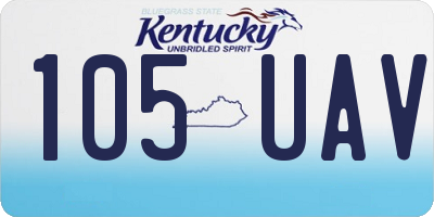 KY license plate 105UAV