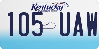 KY license plate 105UAW