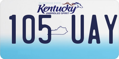 KY license plate 105UAY