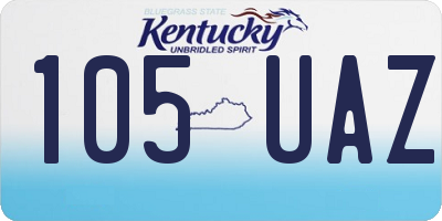 KY license plate 105UAZ