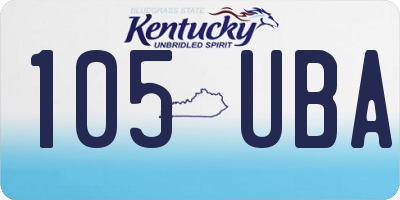 KY license plate 105UBA