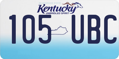 KY license plate 105UBC