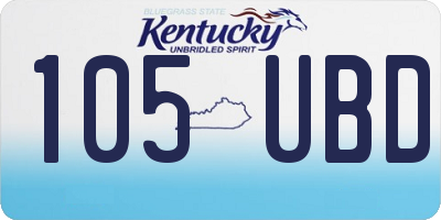 KY license plate 105UBD