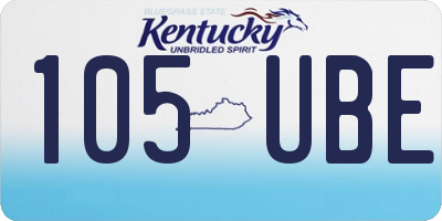 KY license plate 105UBE