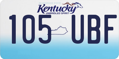 KY license plate 105UBF