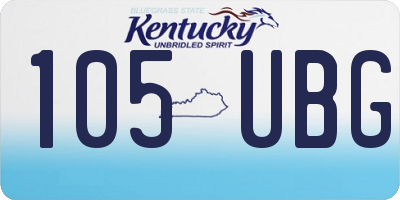 KY license plate 105UBG