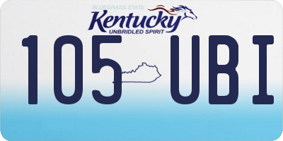 KY license plate 105UBI