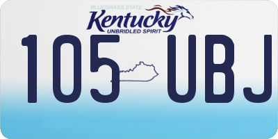 KY license plate 105UBJ