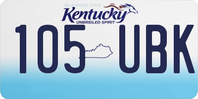 KY license plate 105UBK