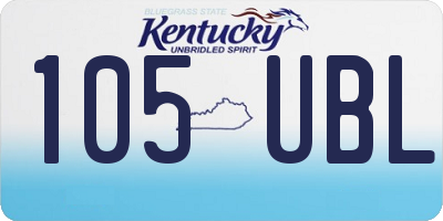 KY license plate 105UBL