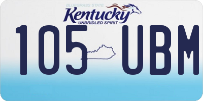 KY license plate 105UBM