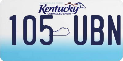 KY license plate 105UBN