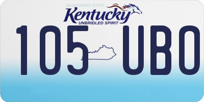 KY license plate 105UBO