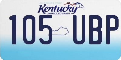 KY license plate 105UBP
