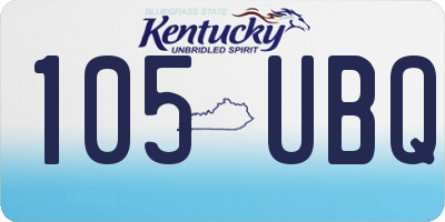 KY license plate 105UBQ