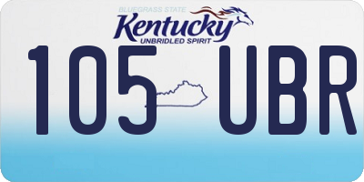 KY license plate 105UBR