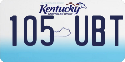 KY license plate 105UBT