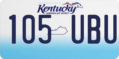 KY license plate 105UBU