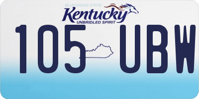 KY license plate 105UBW