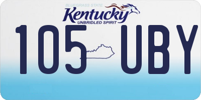 KY license plate 105UBY