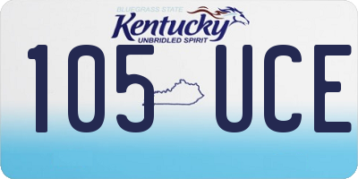 KY license plate 105UCE