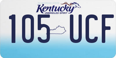 KY license plate 105UCF